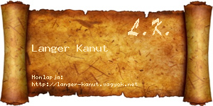Langer Kanut névjegykártya